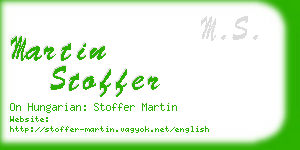 martin stoffer business card